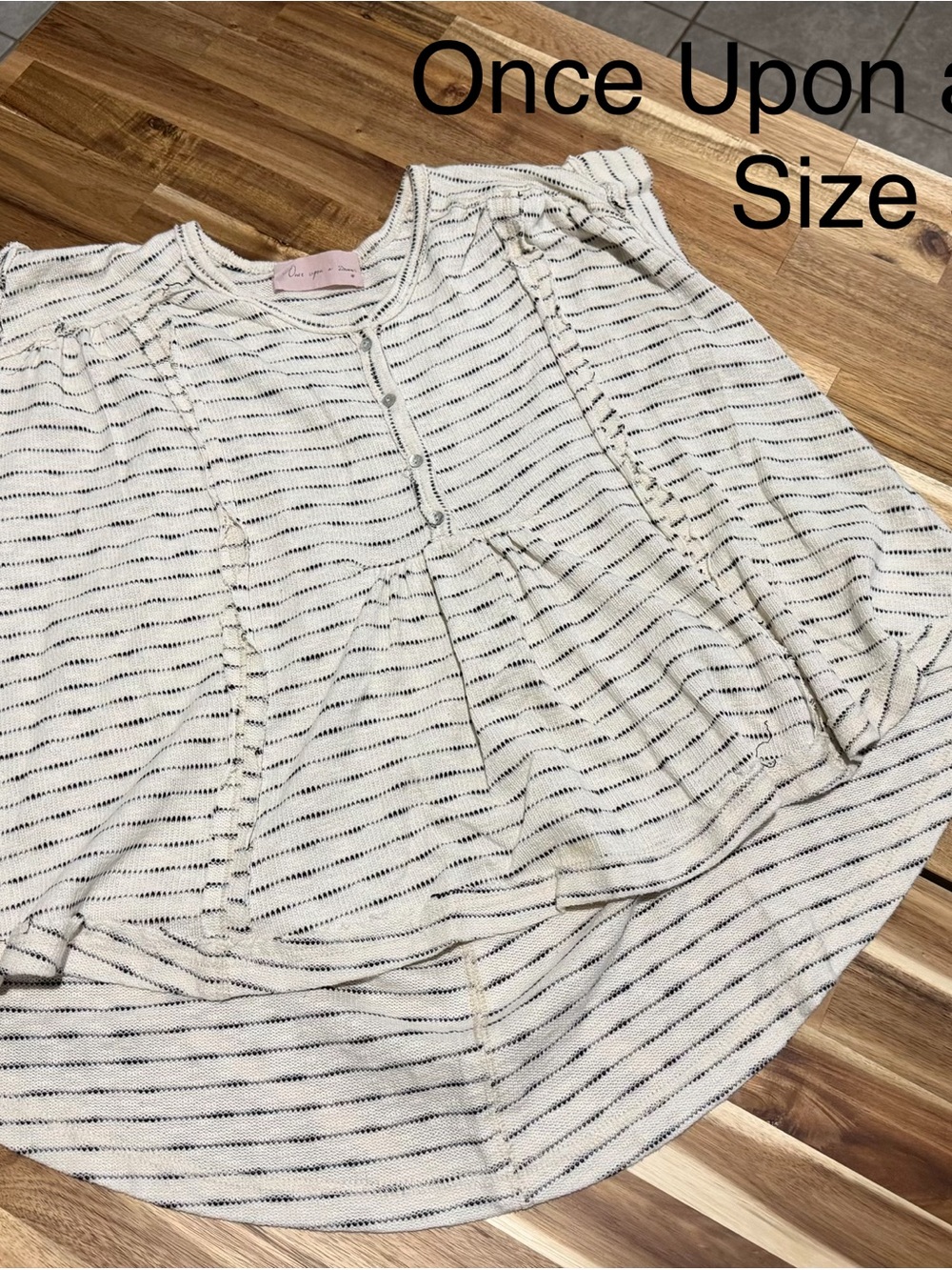 Striped Cream Peplum Tunic Top